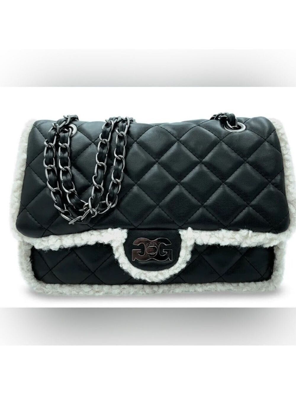 Gilda Paris Quilted Fur Bag NWT